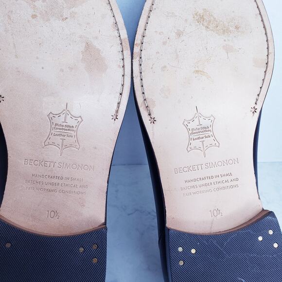 BECKETT SIMONON Cohen Penny Loafers Brown Leather Men's Size 10.5 Handcrafted - Picture 11 of 16